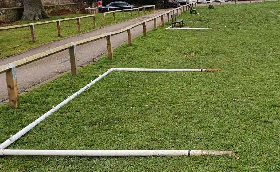 The vandalism at Faversham Strike Force's ground