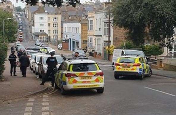 Part of Addington Street was cordoned off after the attack Pic: Rachel Oakes (20047963)