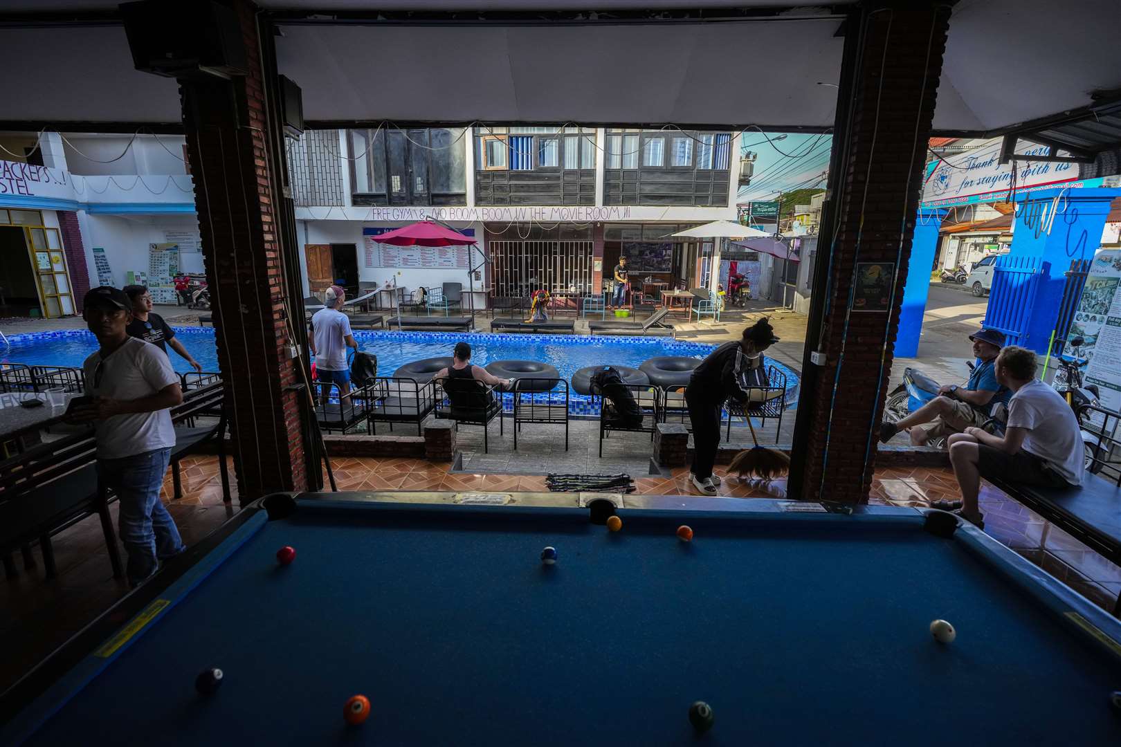 The Nana Backpacker Hostel in Vang Vieng, Laos (Anupam Nath/AP)