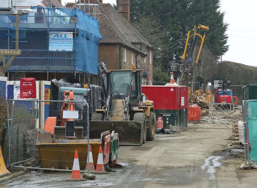 Work continues on at the hole which has closed Upper Street since November last year