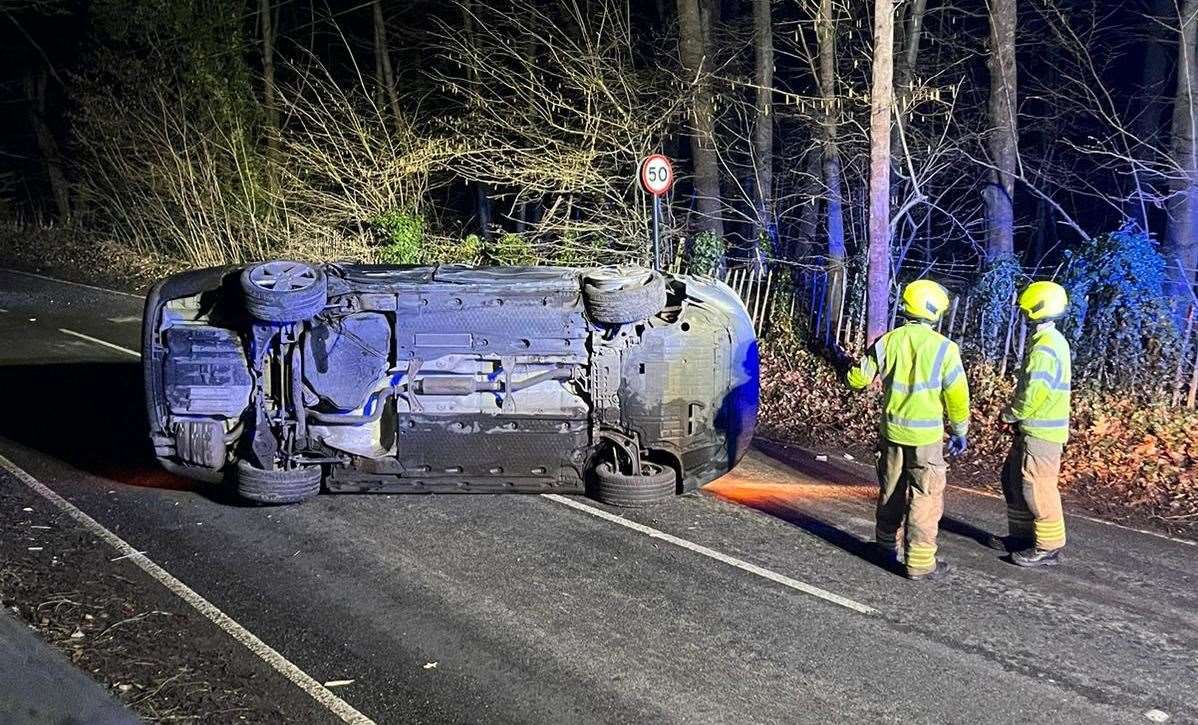 A recent accident on Shipbourne Road on March 18. Picture: Mike Golding