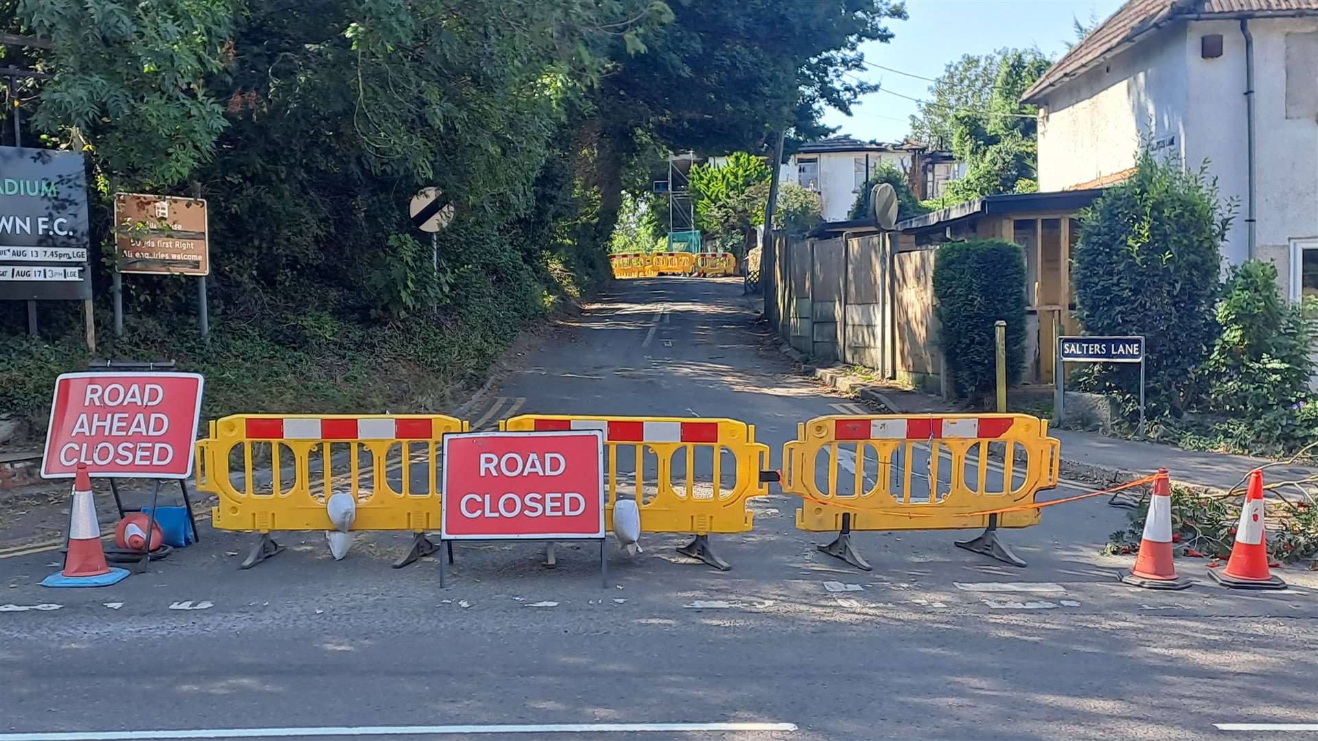 Salters Lane remained closed on Monday morning