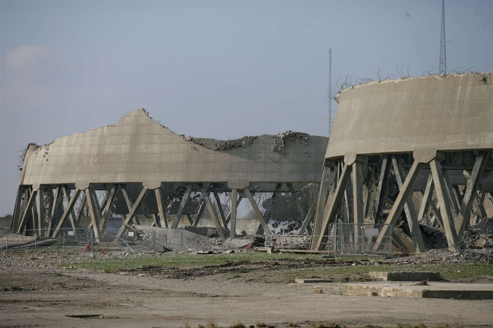 The bottom of the towers after the destruction. Picture: Martin Apps