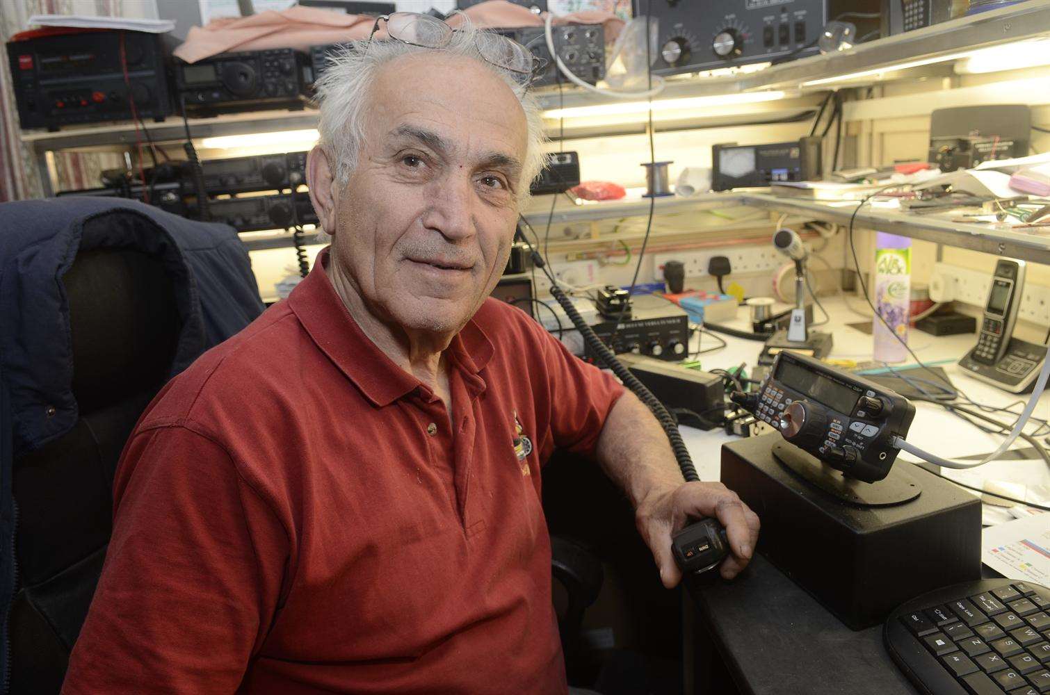 Armando Martins of Churchill Avenue, Beltinge and his Ham radio equipment