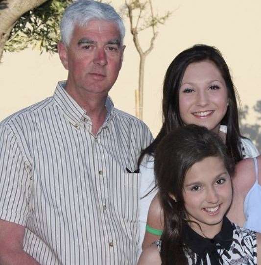 Sophie and Toni with their grandad. Picture: Louise Harvey-Quirke