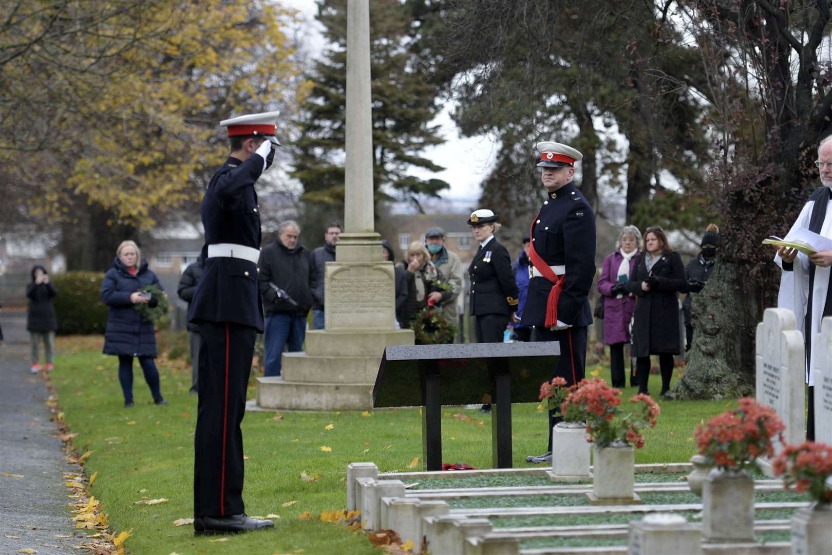 70th anniversary of Dock Road tragedy when 24 marine cadets lost their lives in a bus crash recognised in service at Woodlands Cemetery in Gillingham. Picture: Barry Goodwin