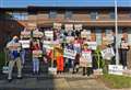 Airfield protesters report 'theft' of placards