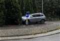 Car crashes into roundabout