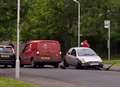 Crash between Royal Mail van and car