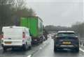 Long queues after motorway smash