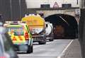 Tunnel blocked after crash