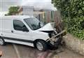 Van ploughs into fence 