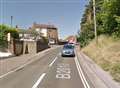 Busy road blocked at rush hour