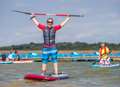 Hundreds take to paddleboards at reservoir