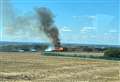 Firefighters battle haystack blaze for third day