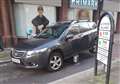 Not again! Car impaled on anti-terror bollards outside Primark