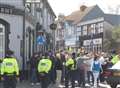 Huge police presence for football match