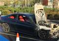 Car alight in supermarket car park