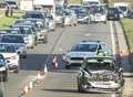 Three-vehicle smash on busy roundabout