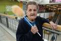 Britain's oldest cleaner returns to work after fall