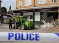 Parade cordoned off after ram raid at bank