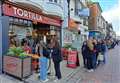 Huge queue stretches down high street as restaurant opens