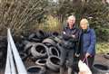 Couple come home to find 80 tyres dumped on drive