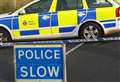 Road blocked after car hits lamppost