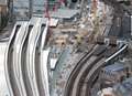 Trains delayed after 'roof blown on track'