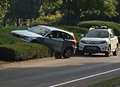 Whoops! Car ends up in bush on business park