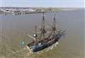 The world's largest wooden ship sails past Kent