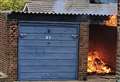 Firefighters tackle garage blaze