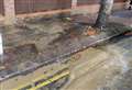 Burst water main causes flood in street