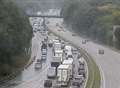 Man spotted above motorway bridge