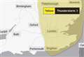 Thunderstorms warning for Kent