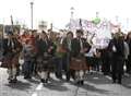 Sampson Court protesters march