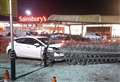 Shock as car ploughs into Sainsbury's trolley bay