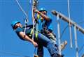 Eddie the Eagle 'rescued' from high ropes