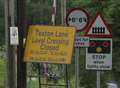 Level crossing fault closes road