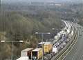 Motorway delays due to overturned van