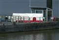 Police put up forensics tent after body discovered in river