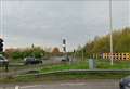 Lorry crash on busy roundabout