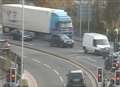 HGV crash blocks road