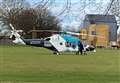 Air ambulance lands near flats