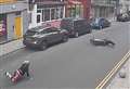 CCTV shows moment ‘irresponsible’ biker gets wheelie all wrong and crashes