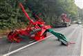 Shocking pictures show aftermath of farming equipment falling off lorry