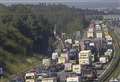 Huge queues on M25 clear after van breaks down