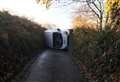 Van flips in crash on country road