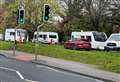 Travellers pitch up near village main road