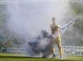 Man arrested after smoke bomb thrown at match